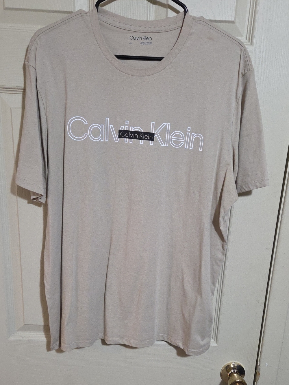 Calvin Klein Men's Taupe Logo Short-Sleeve Tee